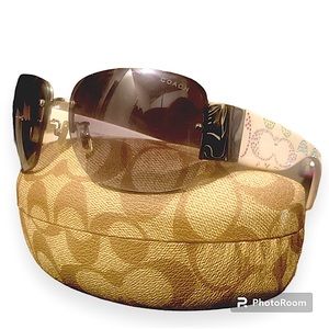 Coach Charlee S342 White with Rainbow Rhinestone Sunglasses